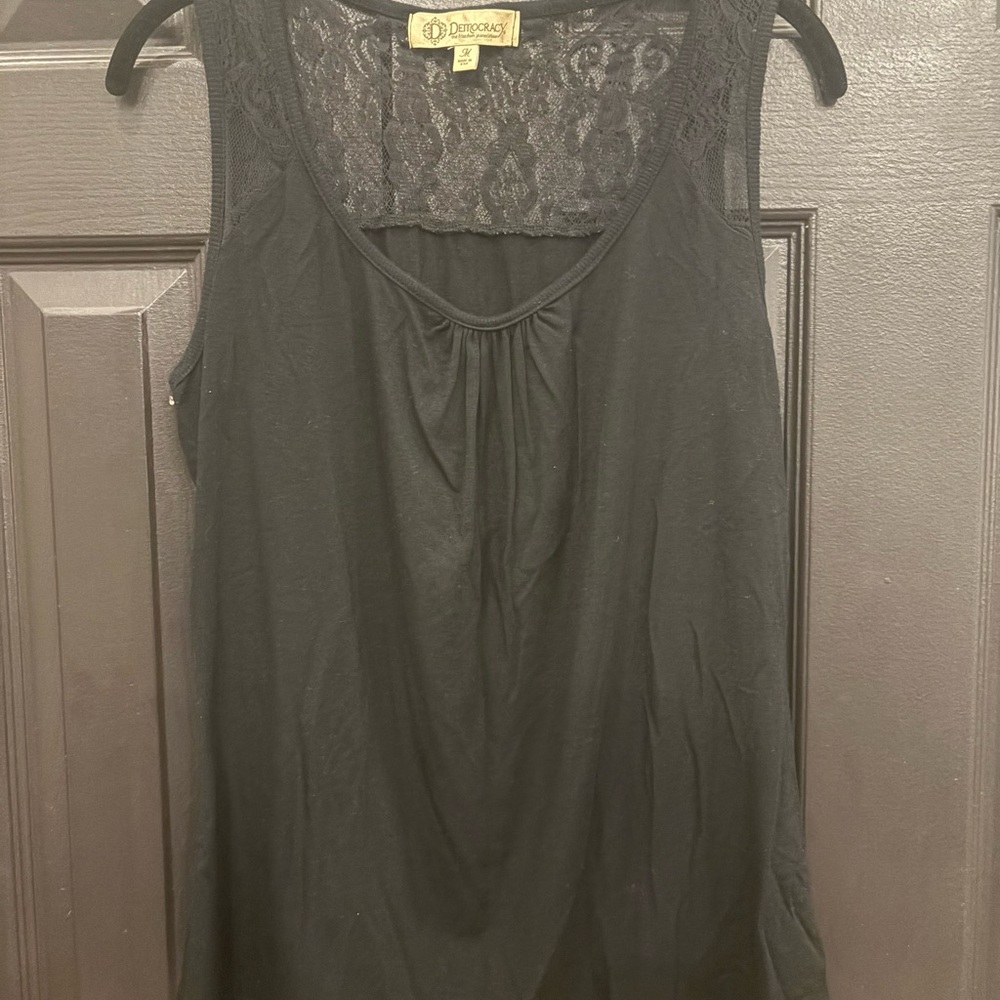 Democracy Black Lace Detail Tank Top